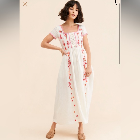 TACH Dresses Tach Embroidered Linen Dress Poshmark